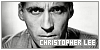 A fanlisting stamp for Christopher Lee.